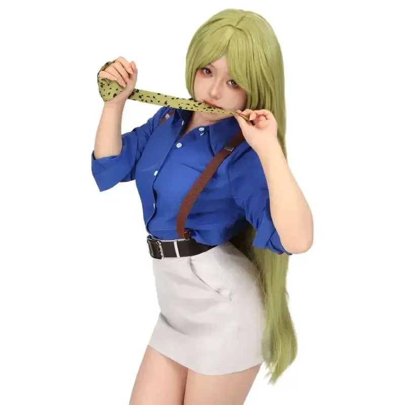 2026  Nanami Kento Cosplay Costume Women's Shirt Slim Fit Skirt with Tie Suspender Glasses Nanami Kento Women JJK Costume view 5