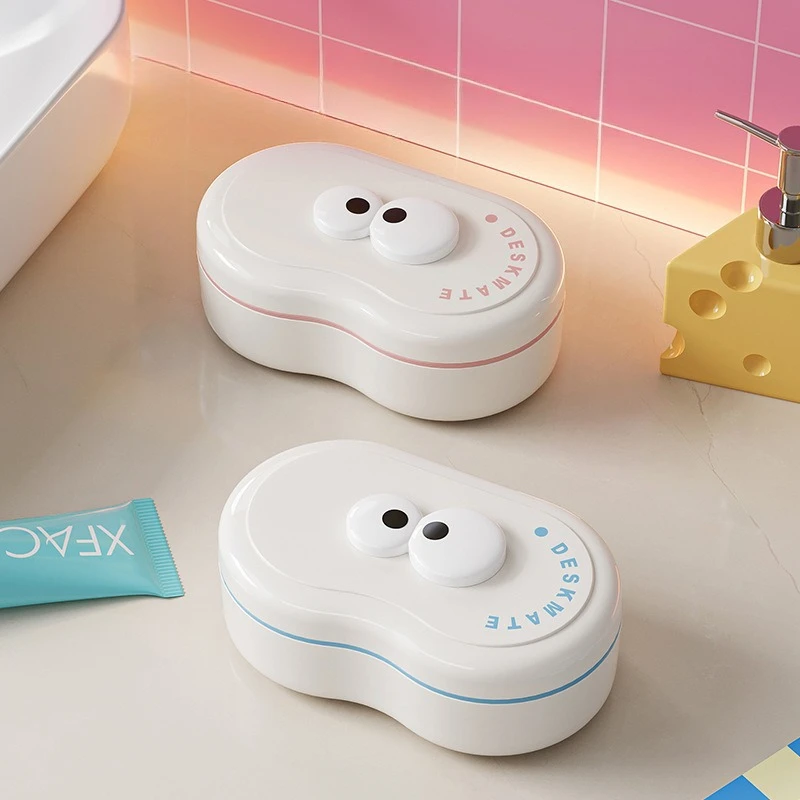 High-value Large Drain Soap Box with Lid Student Dormitory Soap Storage Box Household
