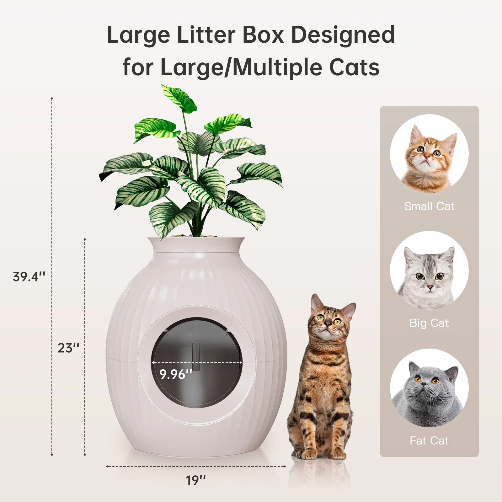 Extra Large XXL Smart Plant Eco-Friendly Low Noise Cat Litter Box Deodorizer Hidden Design Urine Leak Prevention Accessory view 3