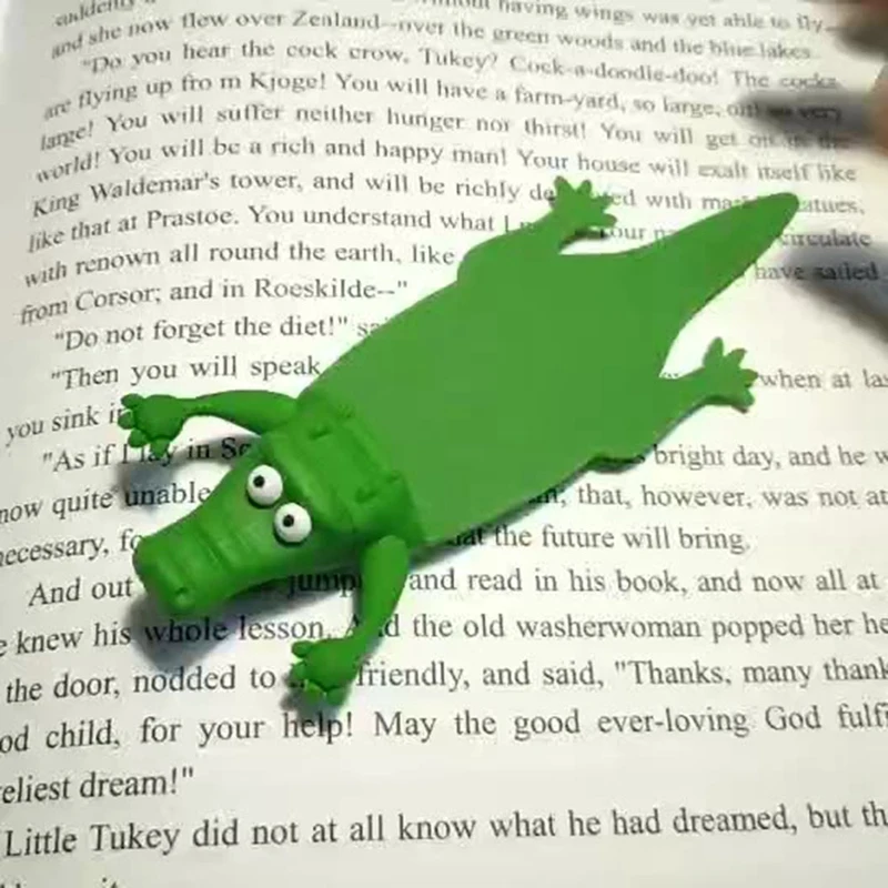 子供のための面白いスクワイドアニマルブックマーク、noctilucence、女の子、男の子、女性のためのライトアラゲーターブックマーク、使いやすい