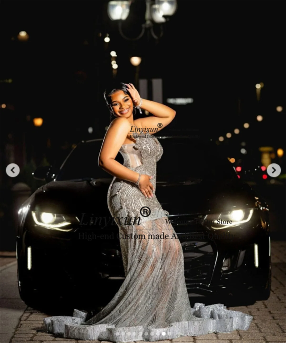Brilhante diamantes sereia vestido de baile glitter lantejoulas grânulo strass vestido de festa de aniversário de casamento personalizado sexy vestido de noite