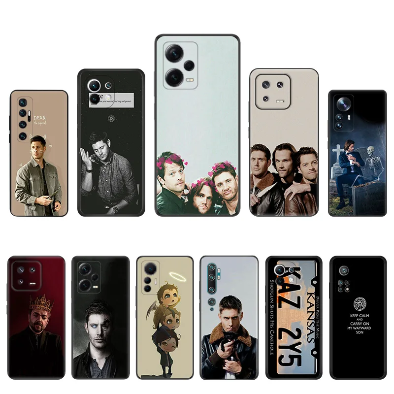 Matte Phone Case for Redmi Note13 Pro 5G 4G Note 12 12c 13c Xiaomi 12X 12T 13 Lite Crowley Supernatural Black Soft Cover