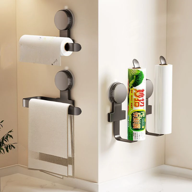 

Держатель для кухонных бумажных полотенец, настенная стойка без сверления для домашнего использования, стеллаж для хранения пищевой пленки, сумок, рулонов бумаги и кл.