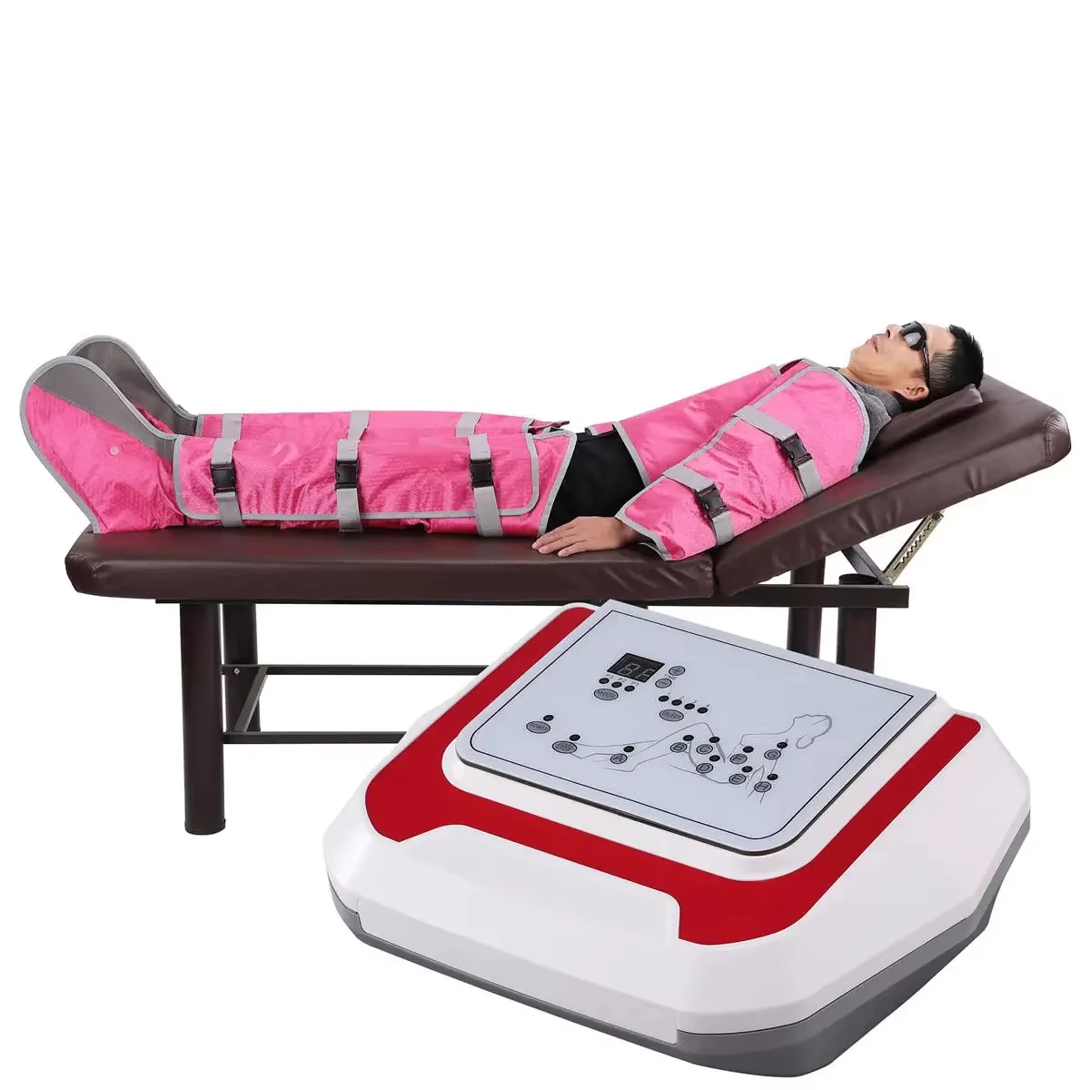 Professional Pressotherapy Machine Purple Lymphatic Massage Device Arms Shoulders Belly Legs Waist Air Compression Foot Pump