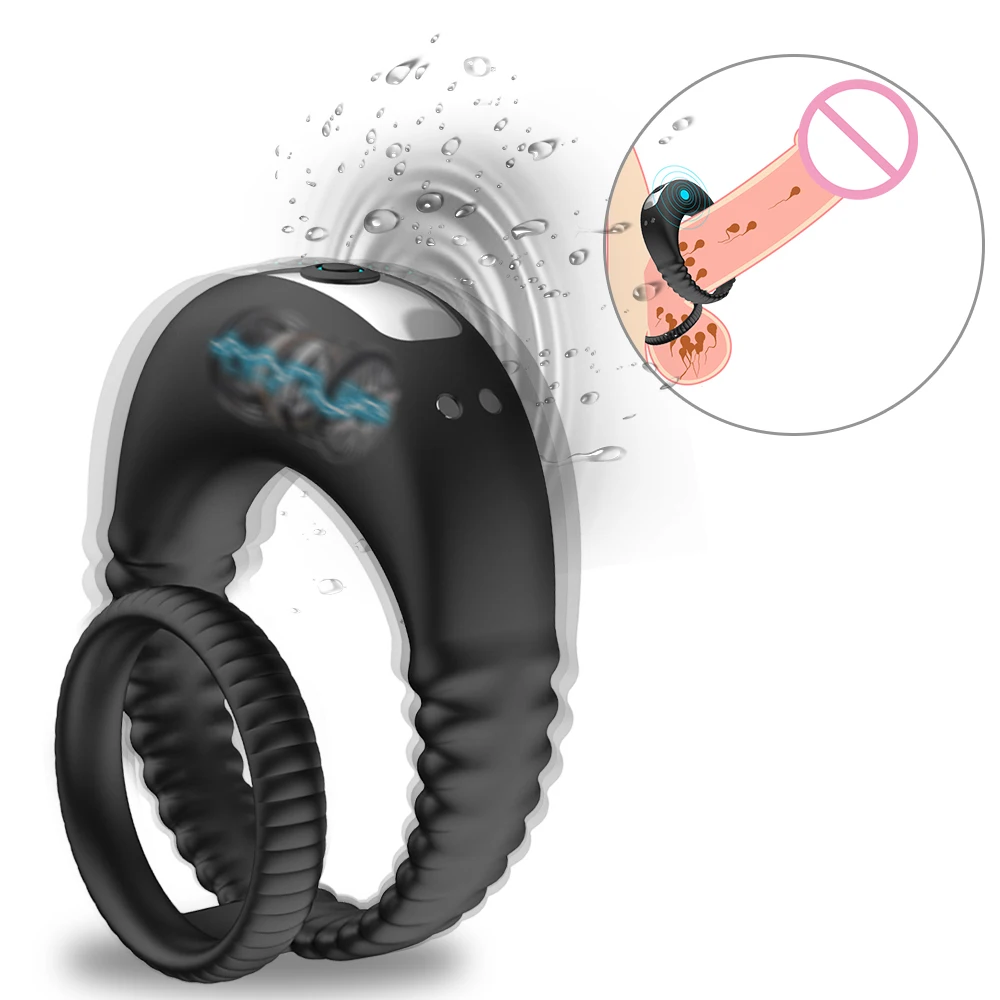 Penis Ring Couple Vibrator Sex Toys for Men Cock Ring Delay Ejaculation Cockring Sexy Goods for Male Adults 18