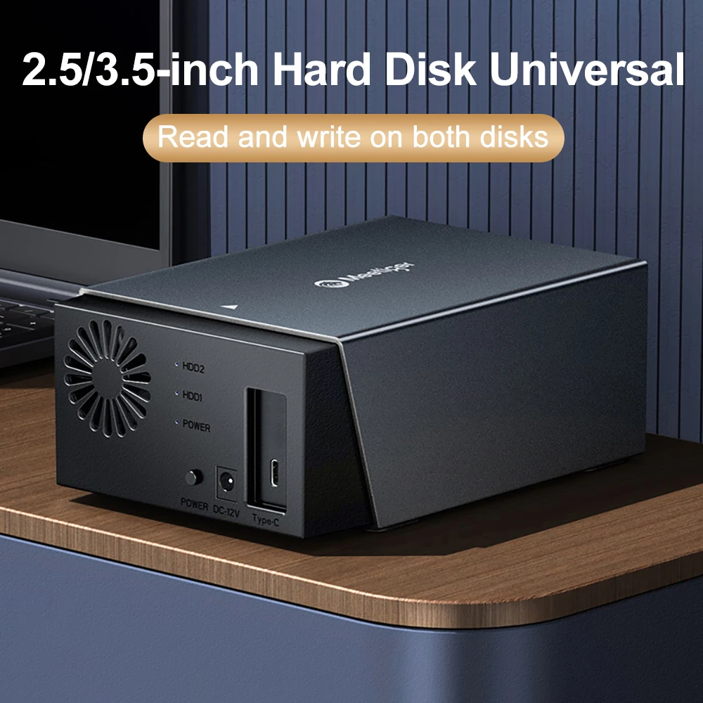 Meetiger Type-C HDD Docking Station SATA To USB 3.0 Hard Drive Docking Station for 3.5 Inch Hard Drive Case with Built-in Fan
