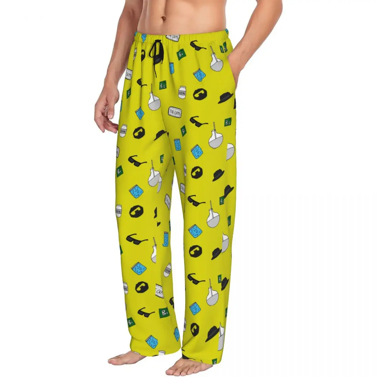 Custom Breaking Bad TV Pajama Pants Sleepwear Men Elastic Waistband Heisenberg Sleep Lounge Bottoms with Pockets