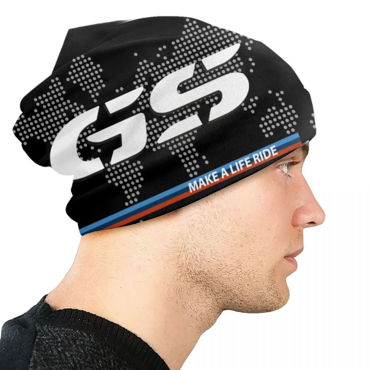 Gorro de punto personalizado para motocicleta, gorros de Skullies de aventura, gorro cálido con mapa del mundo, gorros de esquí, GS, Make A Life