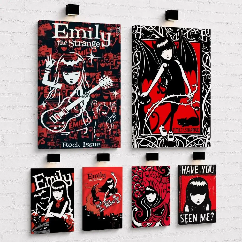 Gothic Cartoon E-Emily the S-Strange Framed Wall Painting Framed Canvas Wall Art Print | Modern Poster | Home Hallway Decor