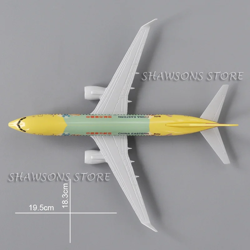 1:200 Diecast Metal Model Plane Toy Boeing 737 Cartoon Version China Eastern Airliner Miniature Replica Collectible