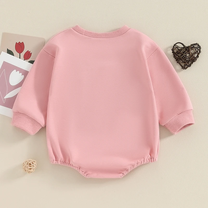 2023-11-07 Lioraitiin 0-18M Newborn Baby Boys Girls Rompers Clothes Letter Embroidery Long Sleeve Pullover Sweatshirts Jumpsuits