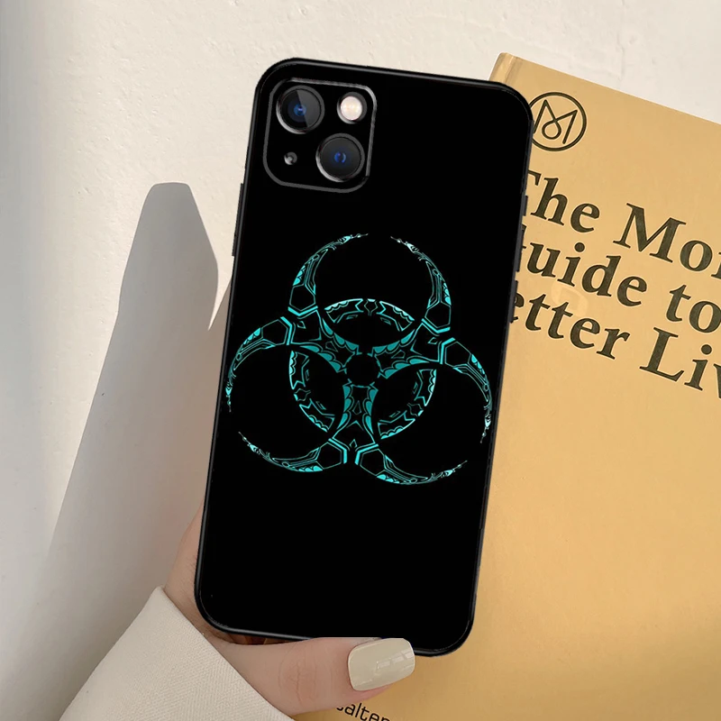 Biohazard Symbol Phone Case For iPhone 16 15 14 Pro Max Plus 11 12 13 Pro Max XS 6 12 13 Mini Cover Shell