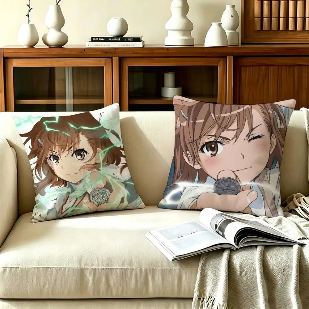 

R-Railgun M-Misaka Mikoto Double-sided print Pillow Case Cushion Cover Throw Pillow Case For Car Sofa
