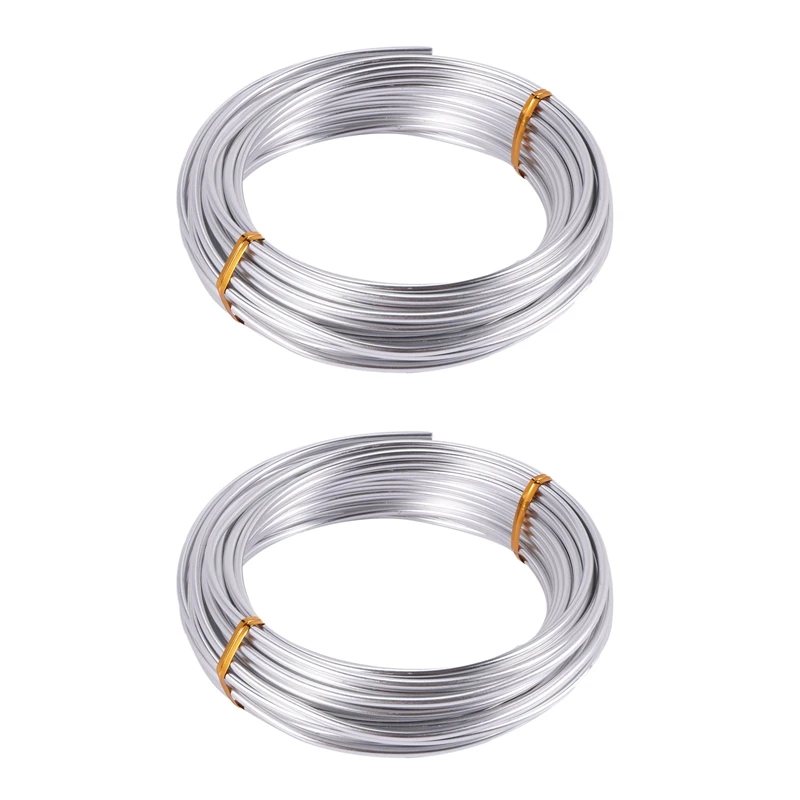 3X 3Mm Aluminium Wire 10M Craft Silver Wire For Jewellery Making Clay Modelling Bonsai And Model