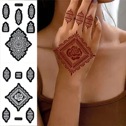 Henna Tattoo Stencils for Women Hand Body Art Reusable Flower Tattoo Templates for Wedding Festival Body Painting