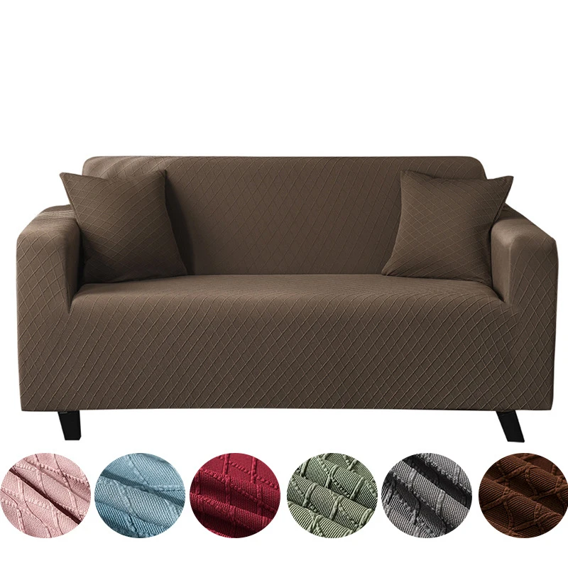 Jacquard Sofa Cover Solid Elastic Sofa Cushion Cover Living Room Washable Spandex Sofa Seat Slipcover Chaise Lounge Home Pets