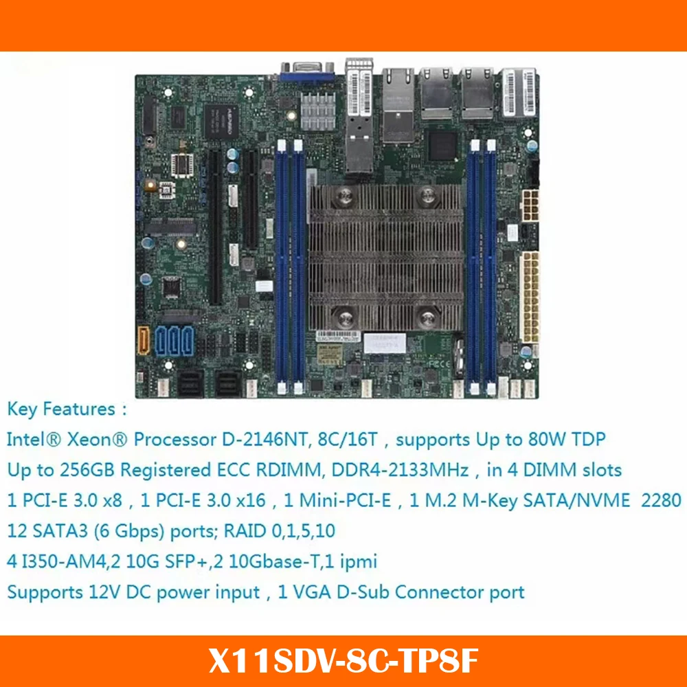 

Новая стандартная материнская плата для процессора Supermicro Xeon X11SDV-8C-TP8F DDR4 PCI-E 3,0 SATA3 Flex ATX, высокое качество