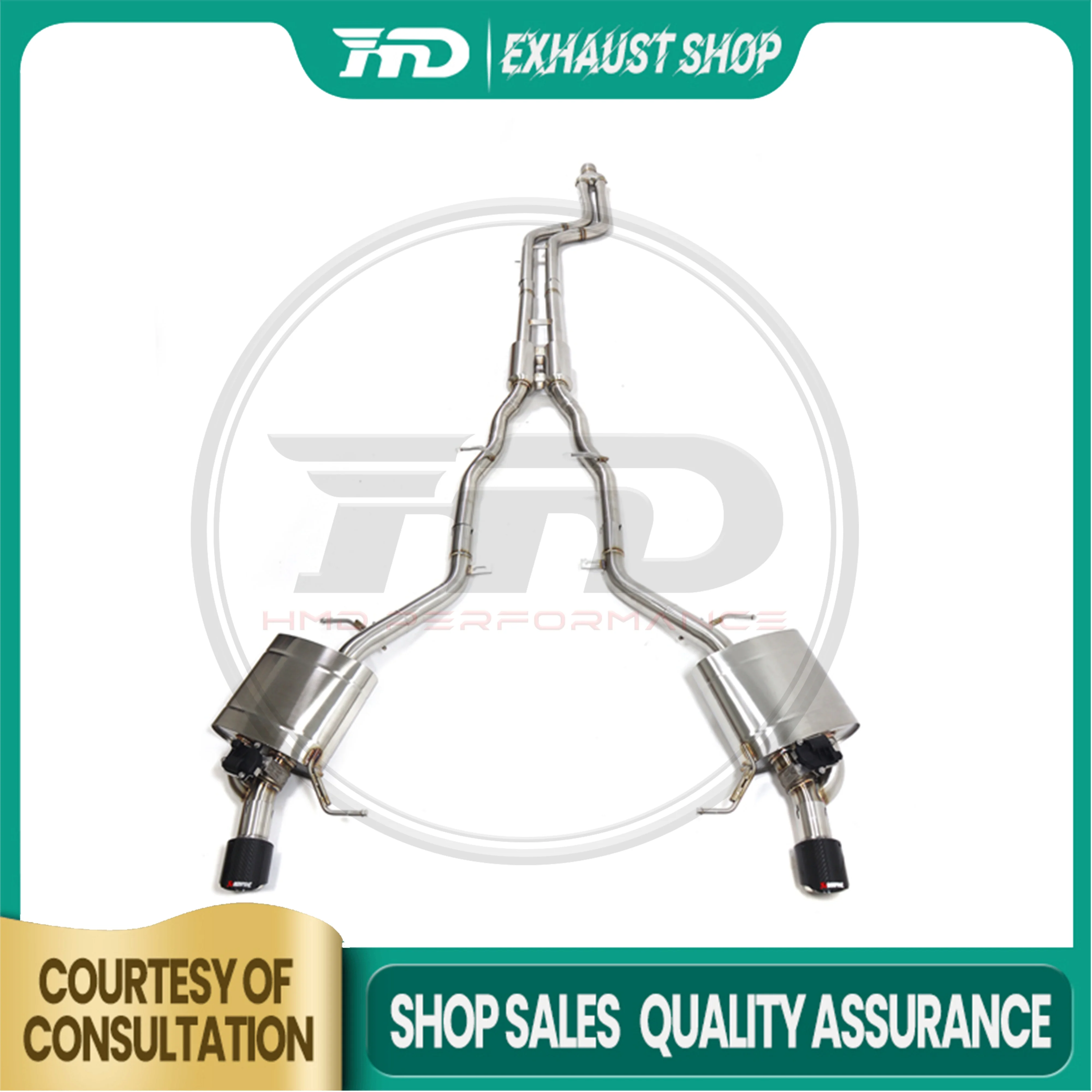 

High Quality Catback For BMW 640i F06 N55 Stainless Steel Electronic Valve Muffler Tips Exhaust System HMD