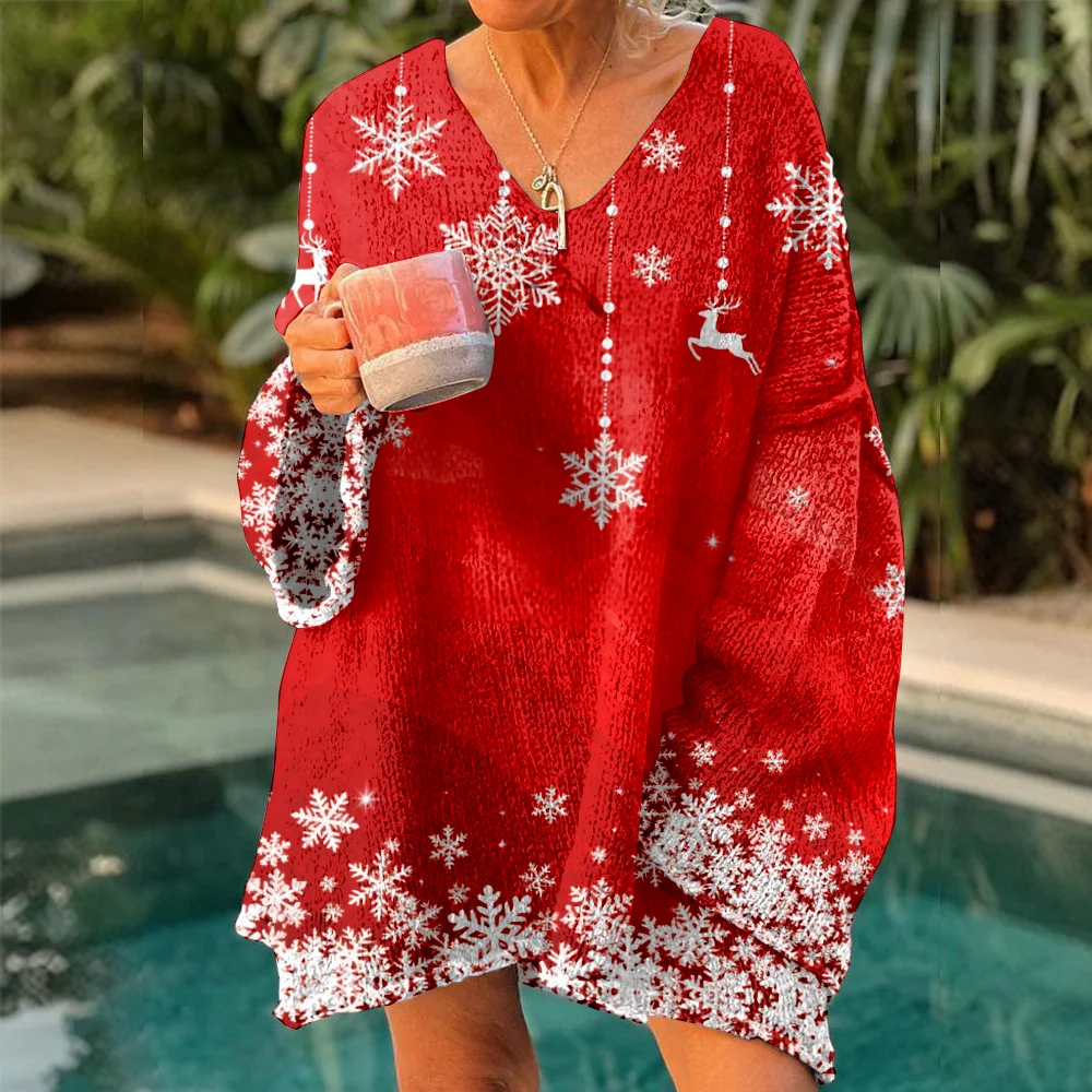 

Autumn Winter Snowflower sweaters Women's Oversized Sweaters 2025 Lightweight Pullover Trendy Soft Outfits Y2k jumpers for girls