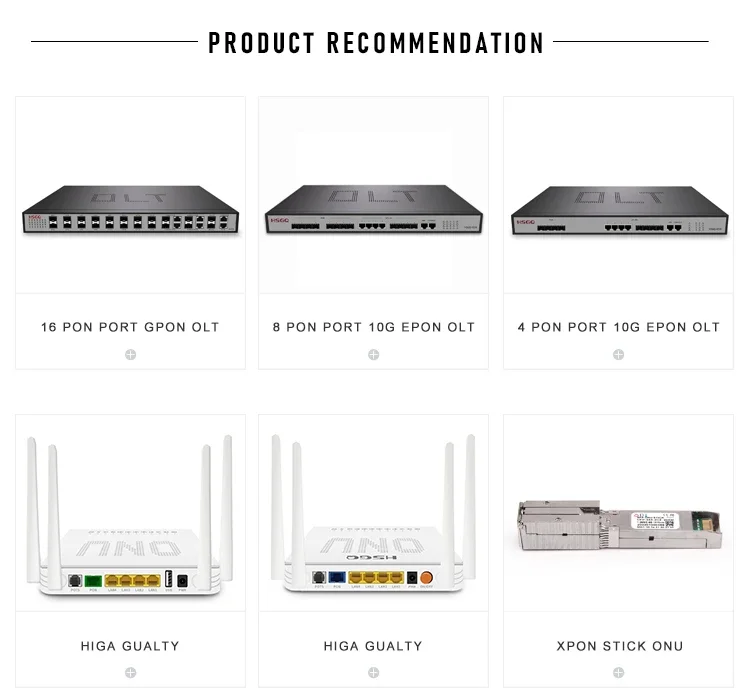 ftth-apparatuur Triple-Play 16-poorts GPON OLT 1U met Broadcom-chipset voor FTTH-oplossing compatibel met HUAWEI ONU