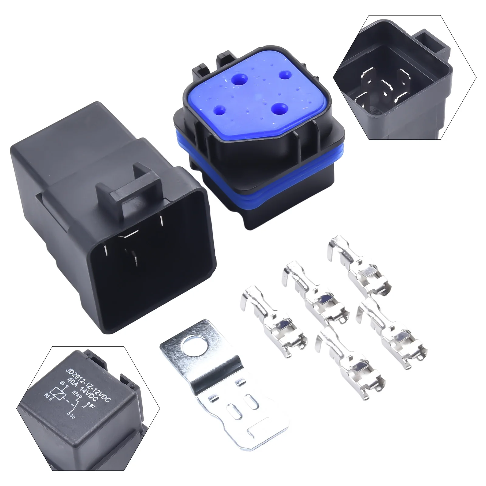 1 Set Relay Car Repartment Accessories 40A 560W DC12V Plastic And Metal Relay Fits Most Cars Boats Switch Relay