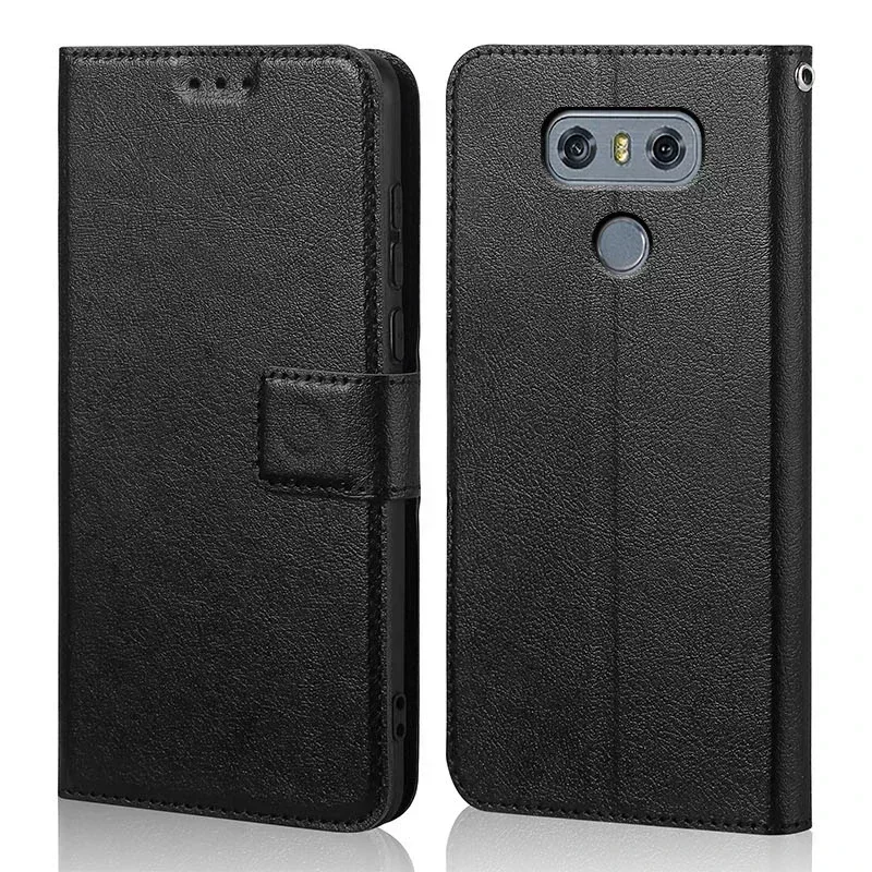 Capa flip de silicone para LG G6 G 6 H870 H873 H870DS Carteira de luxo PU Couro Magnético Bolsas de telefone Casos para LG G6 com suporte para cartão