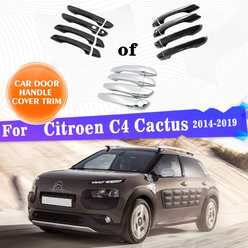 Car Outer Door Handle Cover Trim For Citroen C4 Cactus 2014~2019 Exterior Door Handle Covers Car Stickers Protective Accessories