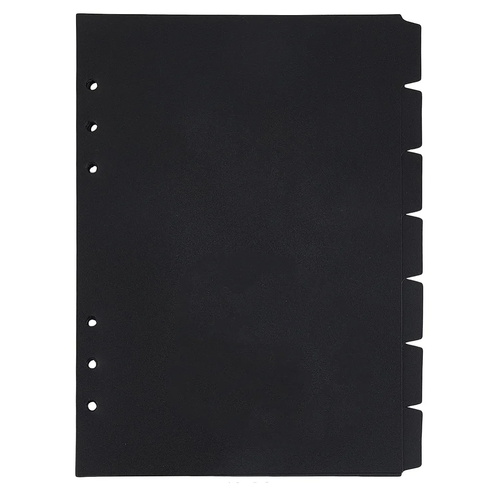 2 Sets 14 Sheets A5 Index Binder Dividers Black Plastic Binder Dividers 6 Ring Binder Dividers Ring Index for Planner Journal