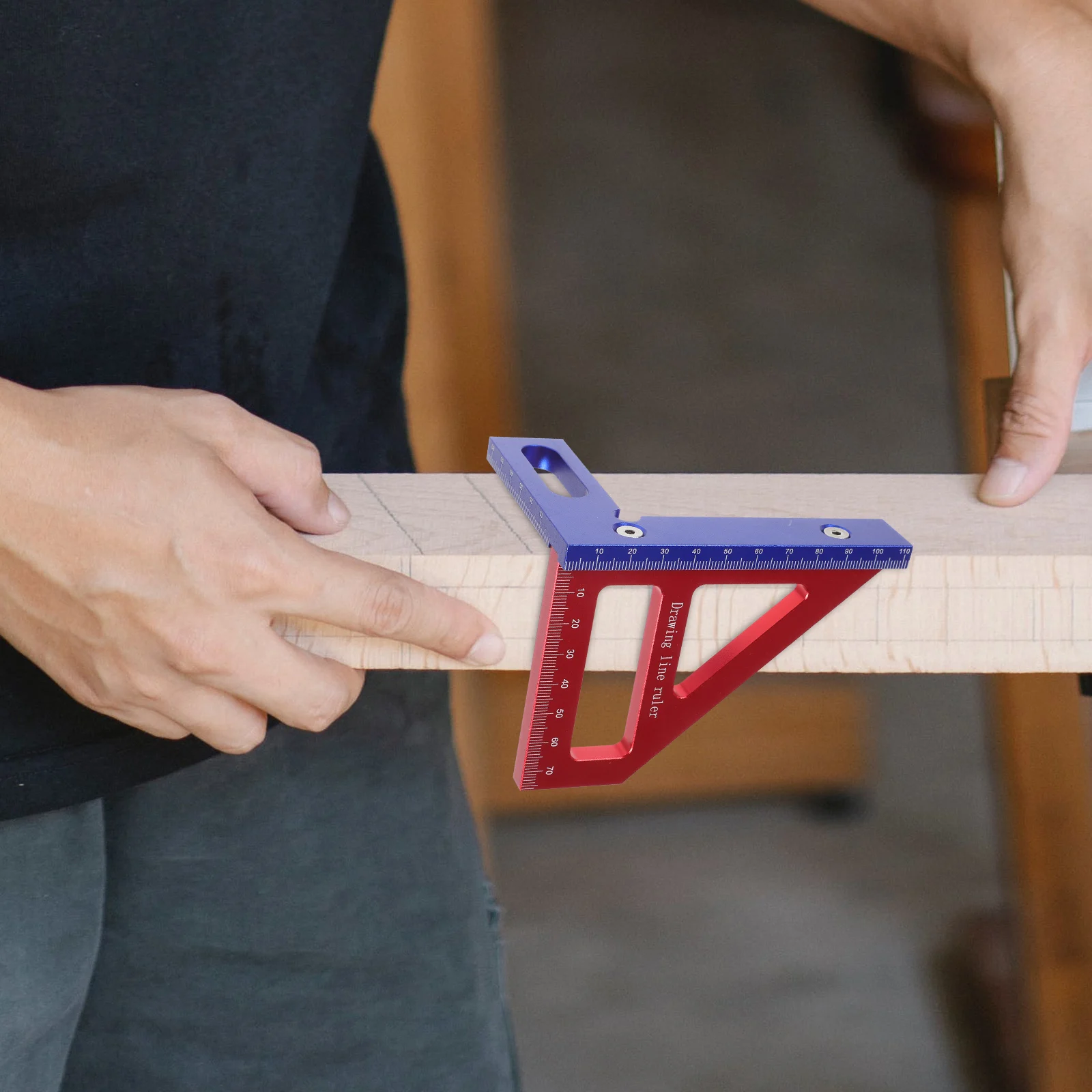 

Woodworking Square Ruler Measuring Tools Precision Carpenters Slide Engineers Angle Ruler 45 90 Degree Scriber Triangle Multi