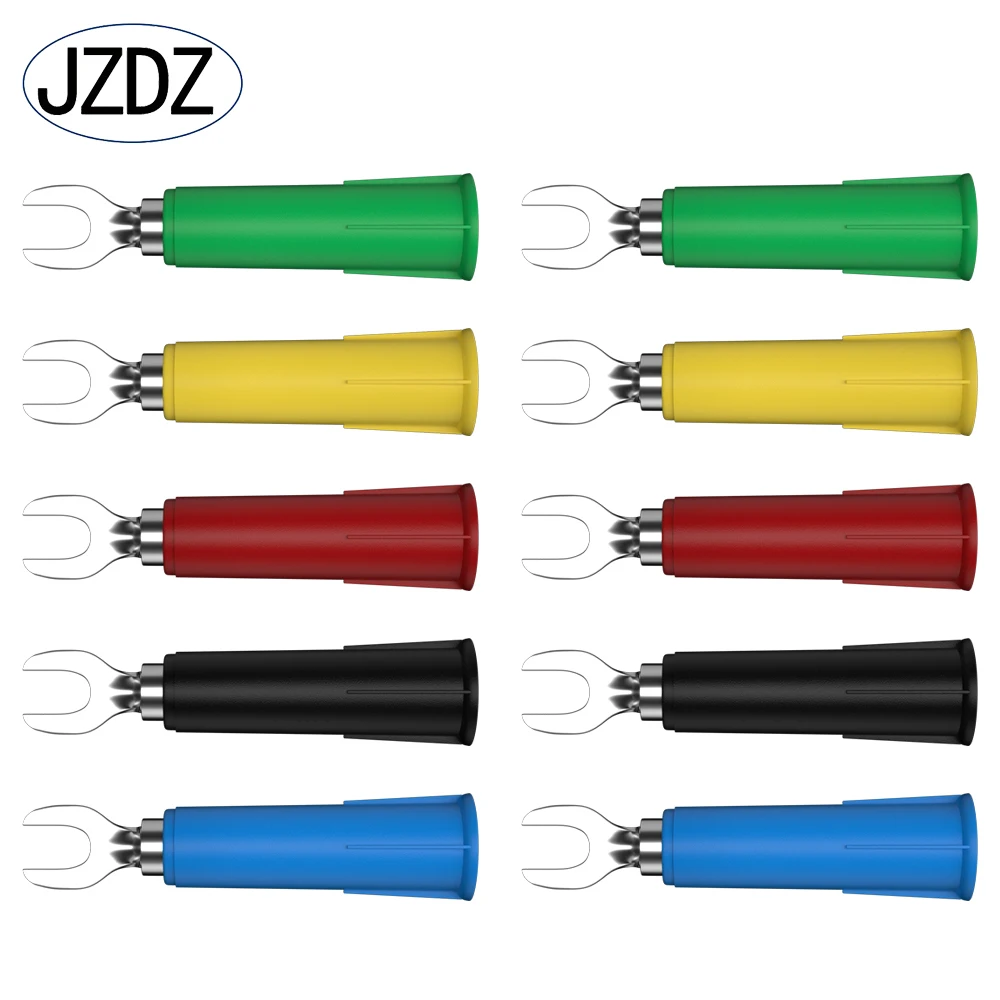 JZDZ 10PCS 4MM U&Y Type Harpoon Plug 4MM Banana Socket Female Banana Plug Electrical Connector J.20018