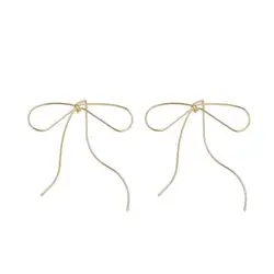 E187 Bow Stud Earrings,Dainty Gold/Silver Metal Bow Knot Earrings For Women Girls,Fashion Jewelry Wholesale