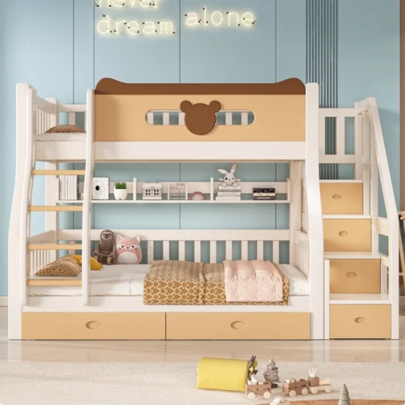 With Drawers Luxury bunk bed Nordic Pretty Storage King Size Kids bunk bed Pretty Modern Cama Montessoriana Infantil Furniture