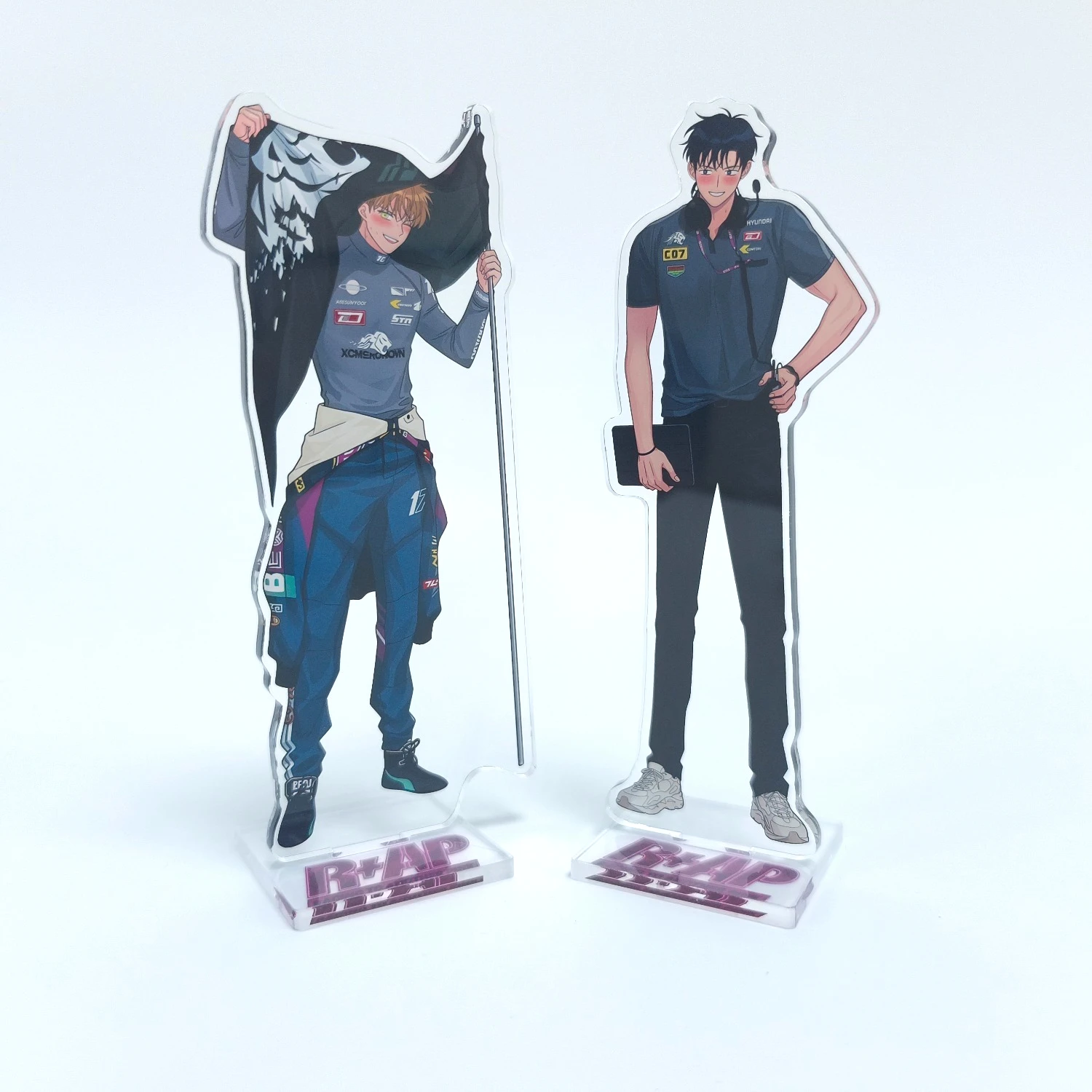 Uncanny Charm Racing to Another Pink Racer & Partner Acrylic Stand BL Yaoi Manhwa Key Chain Anime Collectible Gift