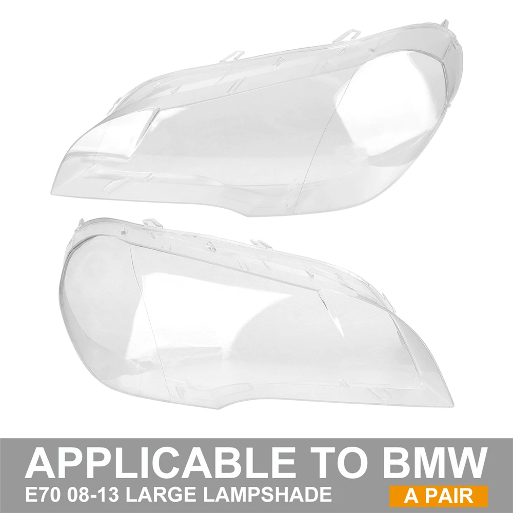 

Pair Left & Right Headlight Cover Lens Lamp Shell Transparent Lampshade Replacement for BMW X5 E70 2008-2013