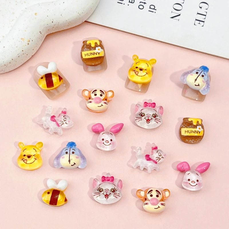 16pcs resin Winnie the Pooh, bee, cat Marie nail charms, Nail Decor DIY Accessories， Nail Decoration Supplie view 2