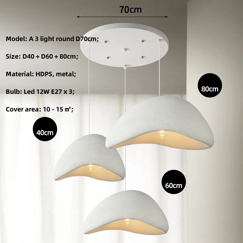 Nordic Wabi Sabi 3 Licht Led Hanglampen Eetkamer Minimalisme E27 Opschorten Lamp Voor Bar Moderne Lustre Opknoping Lamp armaturen
