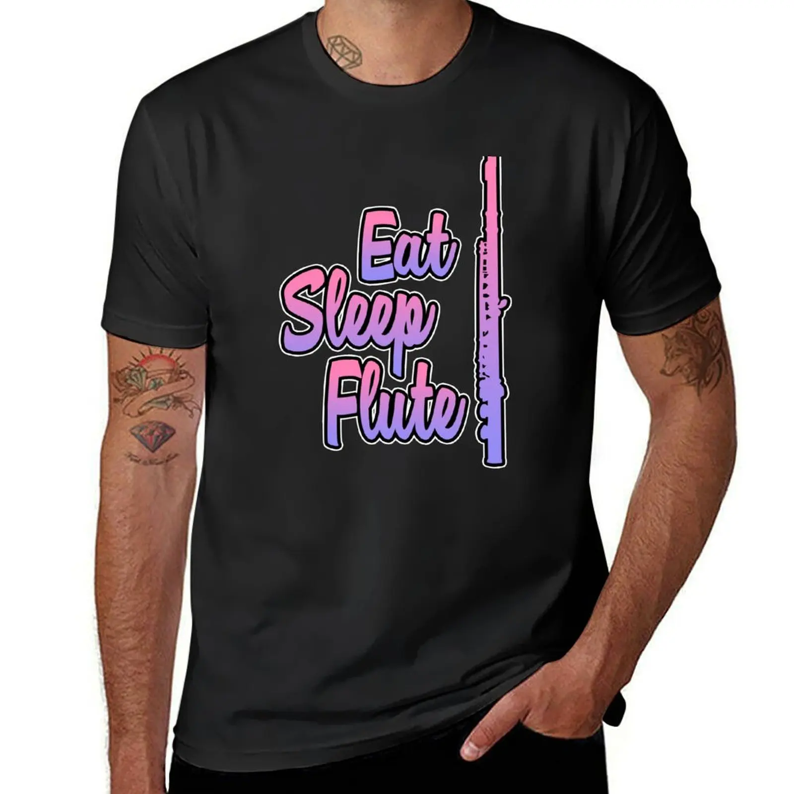 Eat Sleep Flute Flute Instrument Play Gift T-shirt tees oversizeds men workout shirt