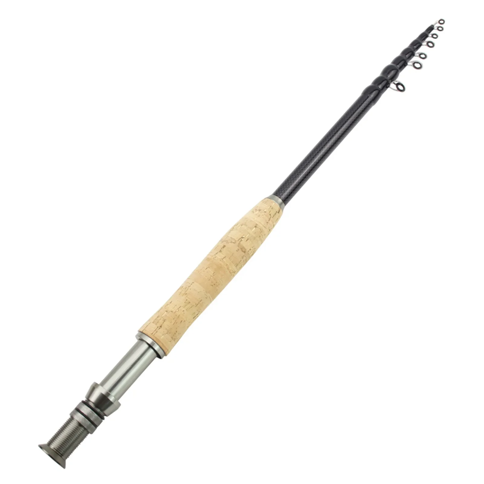 Retractable Fly Fishing Rod Carbon Fishing Rod Cork Handle Portable Fishing Rod Bass Fishing Equipment