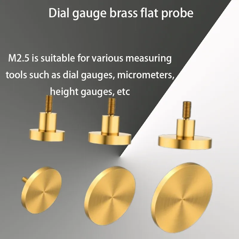 1PCS M2.5 wear-resistant brass flat measuring head for micrometer height gauge replacement flat measuring head