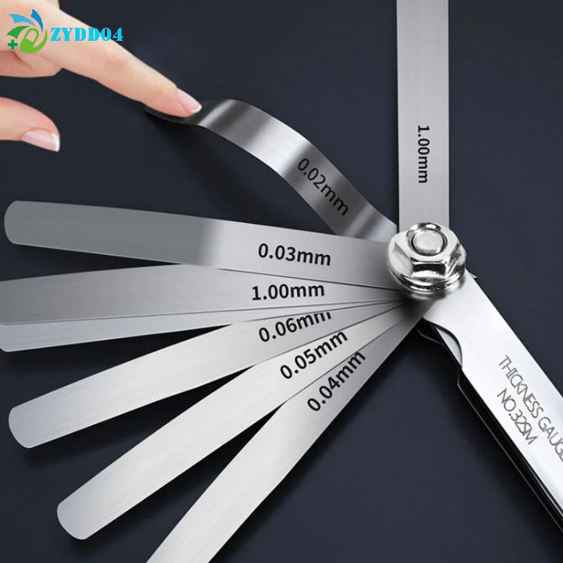 ●32Pcs/set Portable Durable Feeler Gauge Various Specifications Arc Stainless Steel Feeler Gauge  Gauge Rangefinder