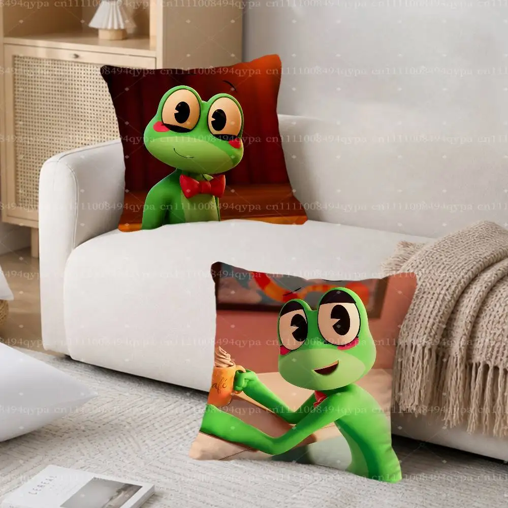 R-Ribbit Frog Throw Pillow Cushion Cases Kawaii Decorative Living Room Decor Soft Decorative Pillows
