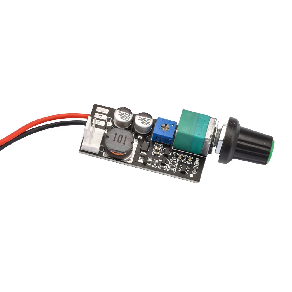 1A ปรับ PWM 2/3สายพัดลมควบคุมความเร็วโมดูลพร้อมสวิตช์ลูกบิดมอเตอร์บอร์ดควบคุมสามารถปิดได้