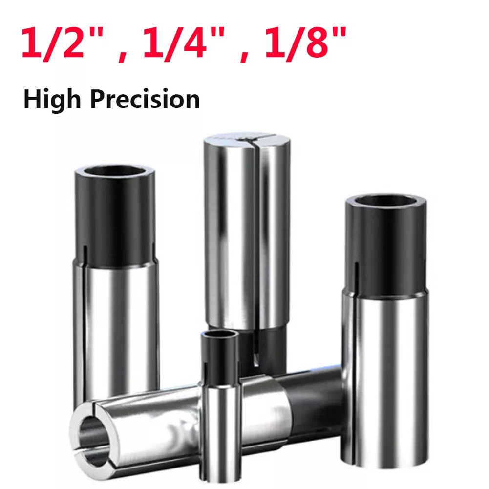 1/2" 1/4" 1/8" Collet Adaptor Shank Reducer Bits CNC Spindle Router 4/6/8/10mm Collet Chuck Conversion Sleeve Metalworking