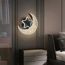 Cartoon Moon Star Wall Lamp For Children Kids Room Acrylic Wall Lights Baby Sleeping Night Lights Creative Home Deco Sconce