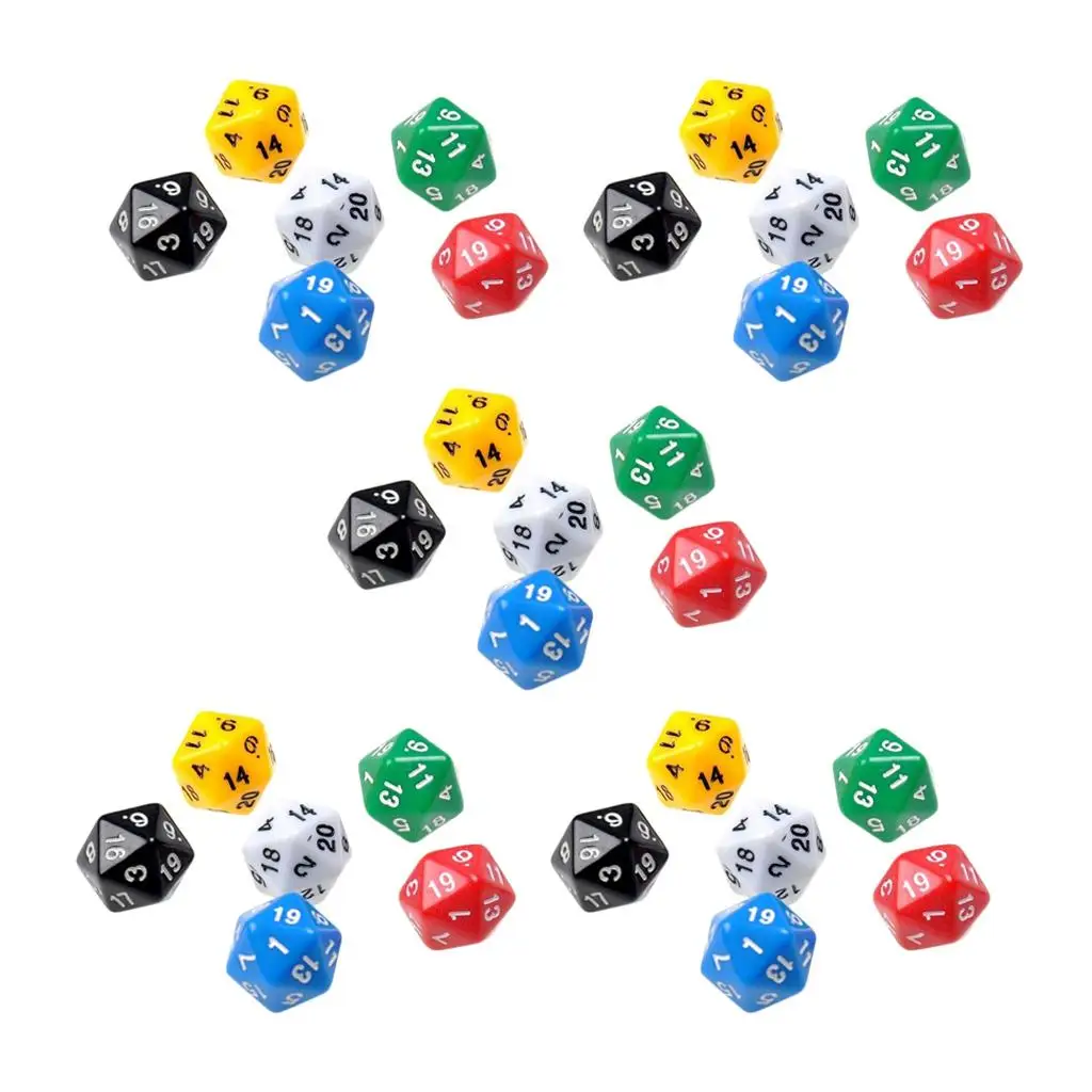 

Набор акриловых 20-гранных кубиков D20, разноцветные, оптом, для вечеринок, игр и в качестве подарков/игрушек