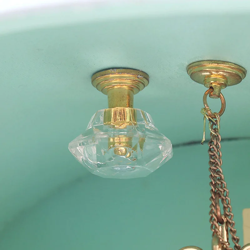 Doll House Chandelier Wall Light Miniature Wall Lamp Lighting 1:12 Dollhouse Ceiling Light Toy Ornaments