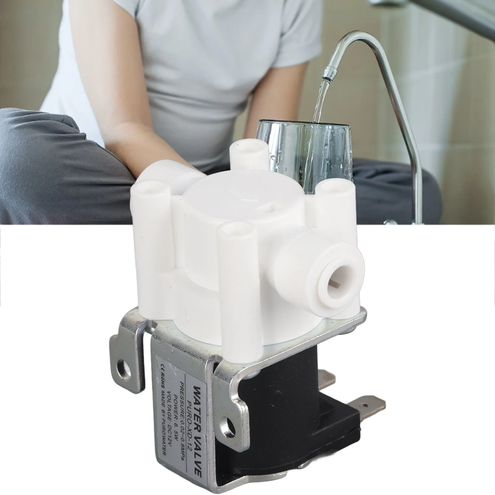 Electric Solenoid Valve Water Valve 12V  12V Water Electric Solenoid Magnetic Purifier Valve Quick Connect Normally Close