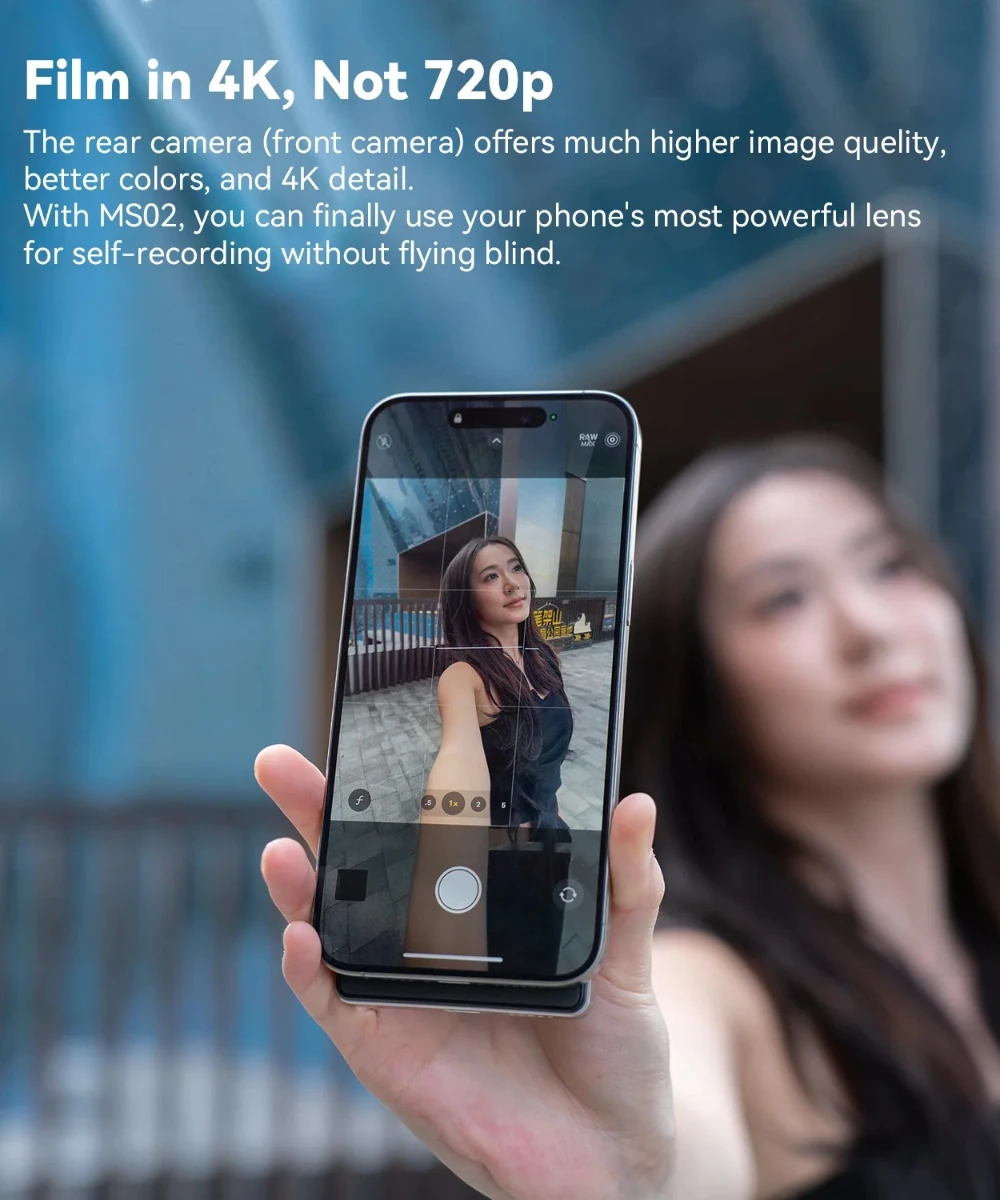 Fotorgear MS02 Magsafe Phone Monitor Bluetooth Wireless for Android iPhone to Selfie Vlog Remote control Video Live Making vlogs