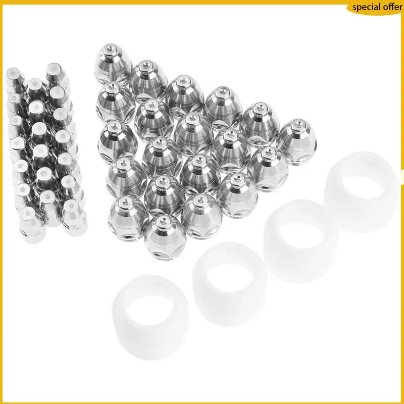 

A50I 45Pcs P80 Cutting Torch Consumable Kit Electrode Tip Nozzle 1.5Mm Cup Roller Guide Wheel Outfit Plasma Cutter Consumable