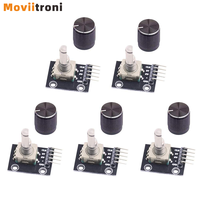 5pcs 360 Degree Rotary Encoder Module KY-040 Brick Sensor Development Board with Push Button for Arduino